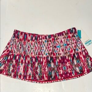 πSunsets NWT Women's Multicolor brown Aztec boho swim Skort bottom veranda